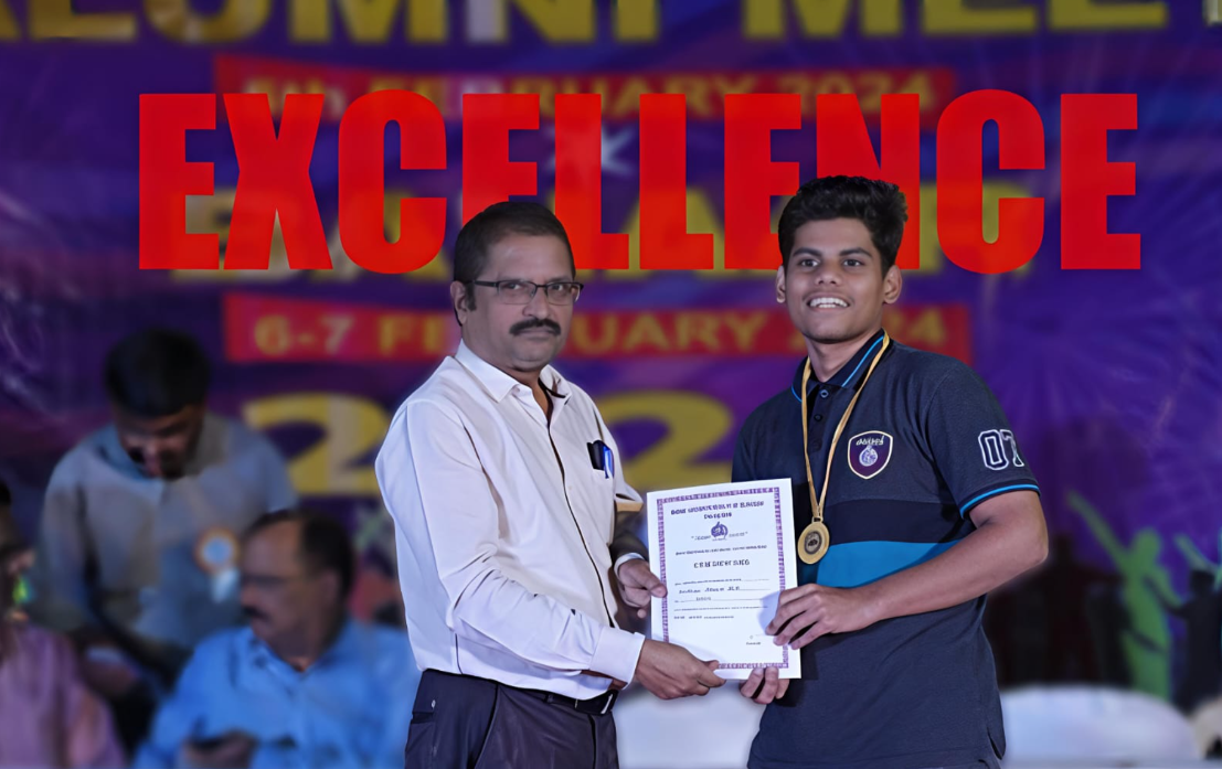 Receiving a certificate and medal in recognition of my work.